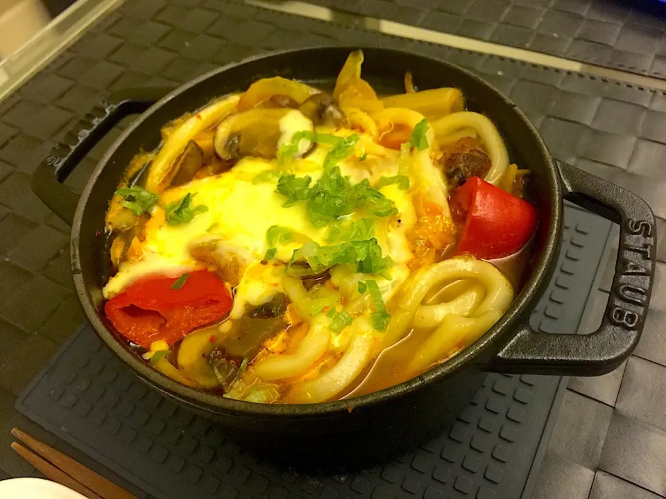 鍋焼きキムチうどん🥘|ミイさん