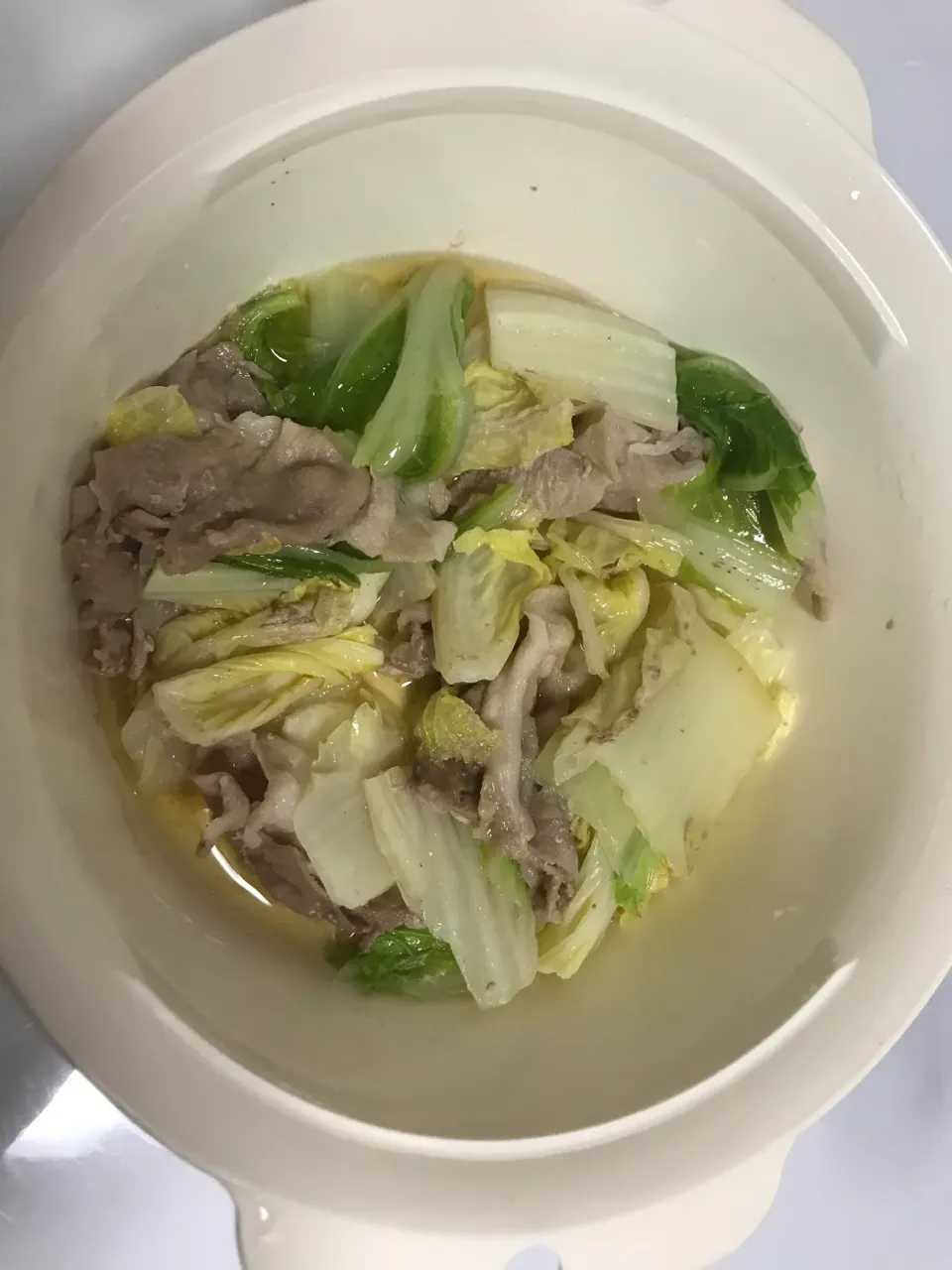 簡単一人鍋　白菜と豚肉のレンジ蒸し|あやさん