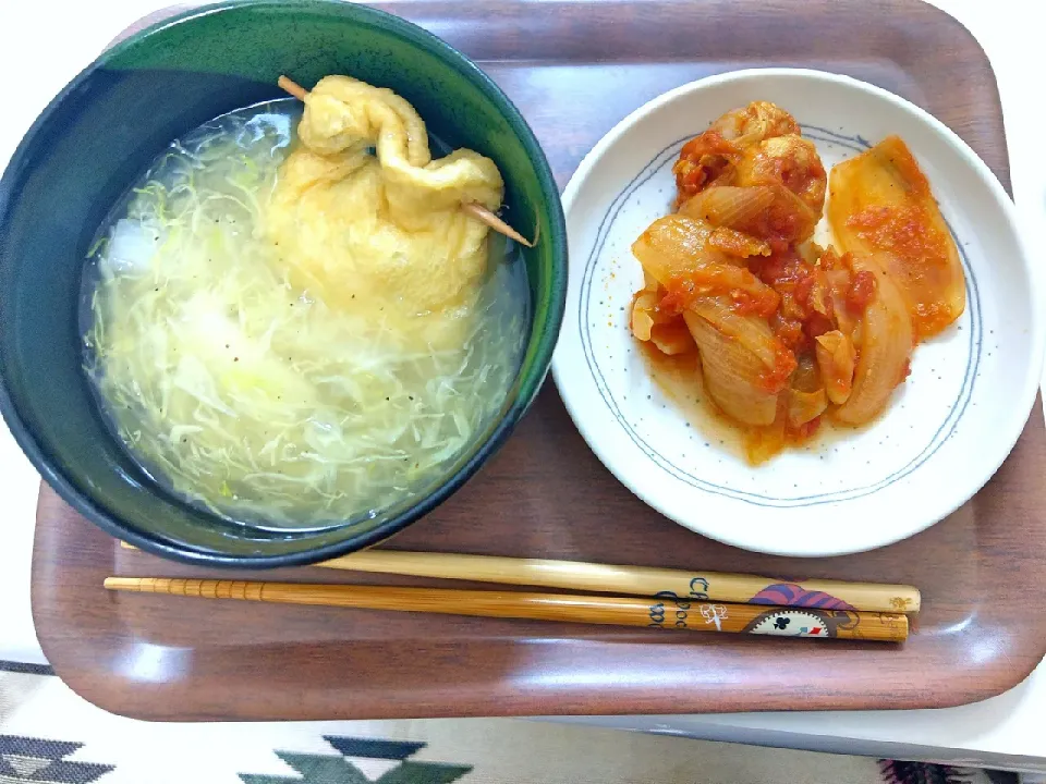 今夜の晩酌😍
餡掛け鍋と作りおきしてた
手羽元のトマト煮込み😋|かおさん