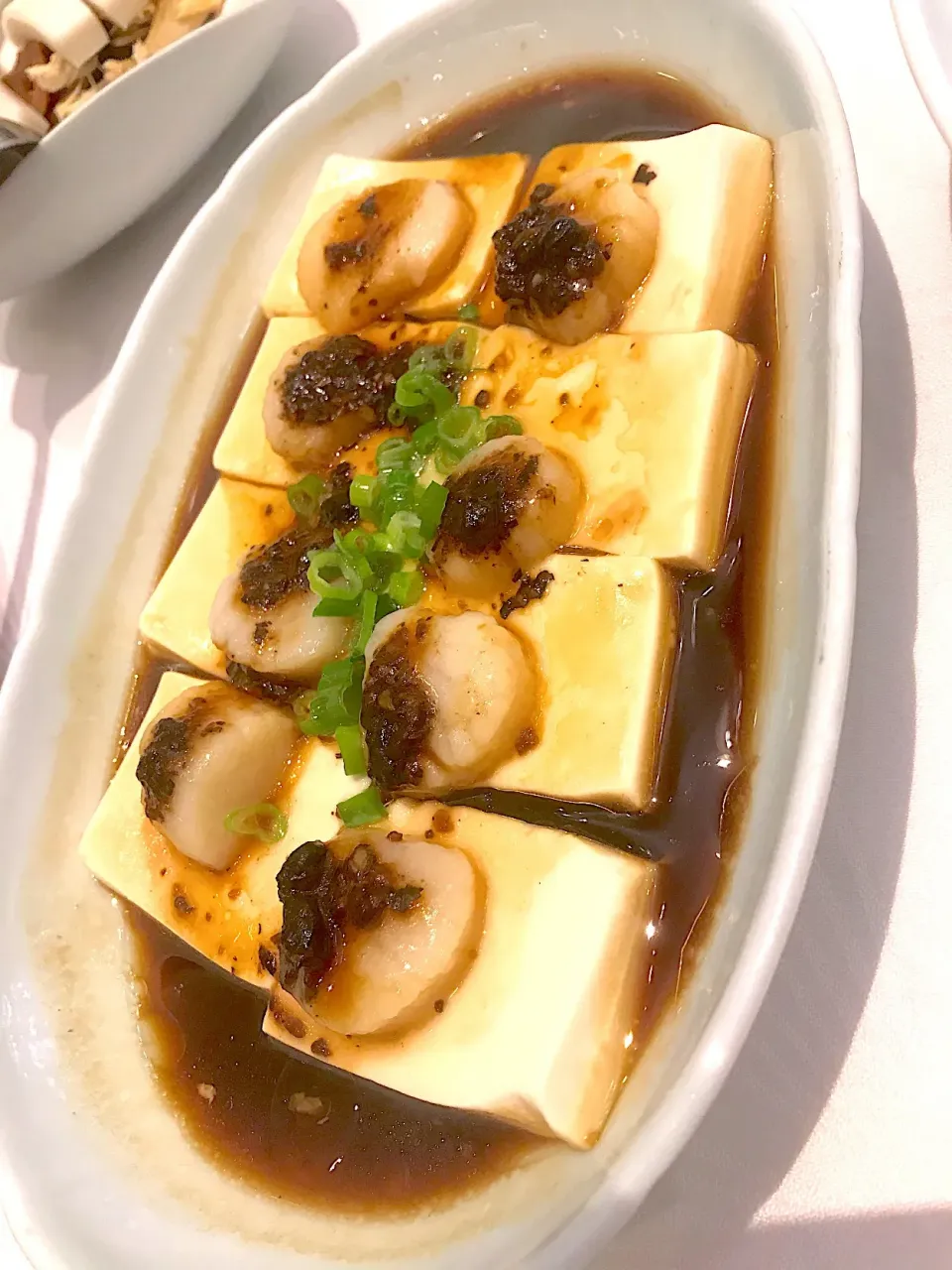 Steamed tofu, scallops, black bean sauce|Sky Blueさん