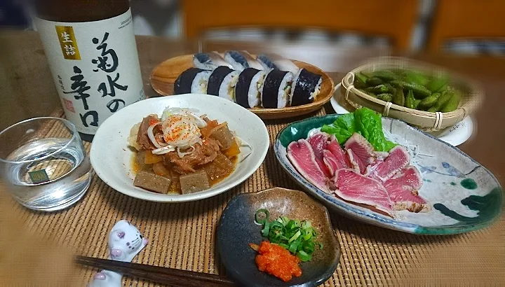 もつ煮込み
生まぐろ  炙り🐟
枝豆      🍶|びせんさん