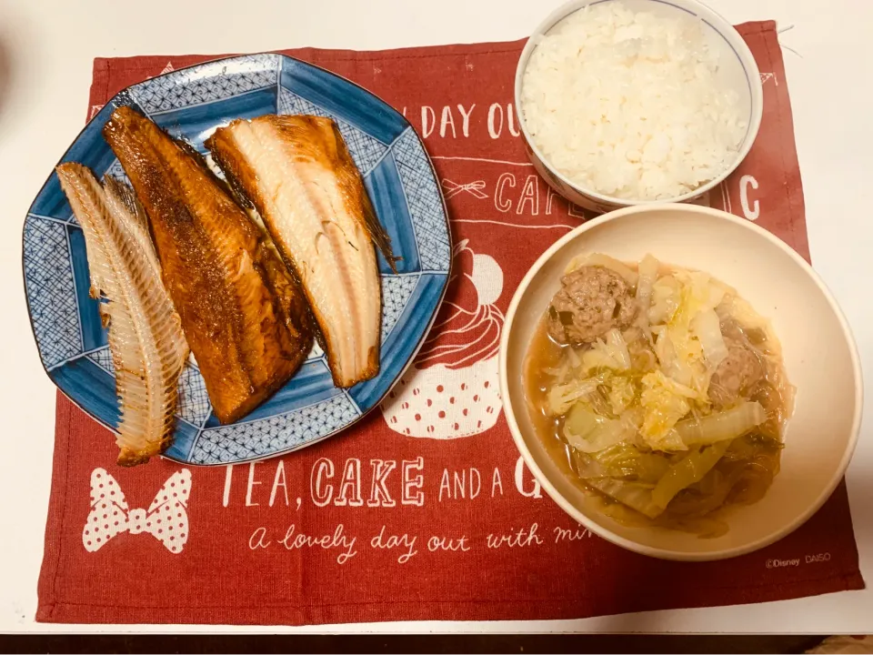 晩ご飯(ホッケと春雨スープ)|フーファイターズさん