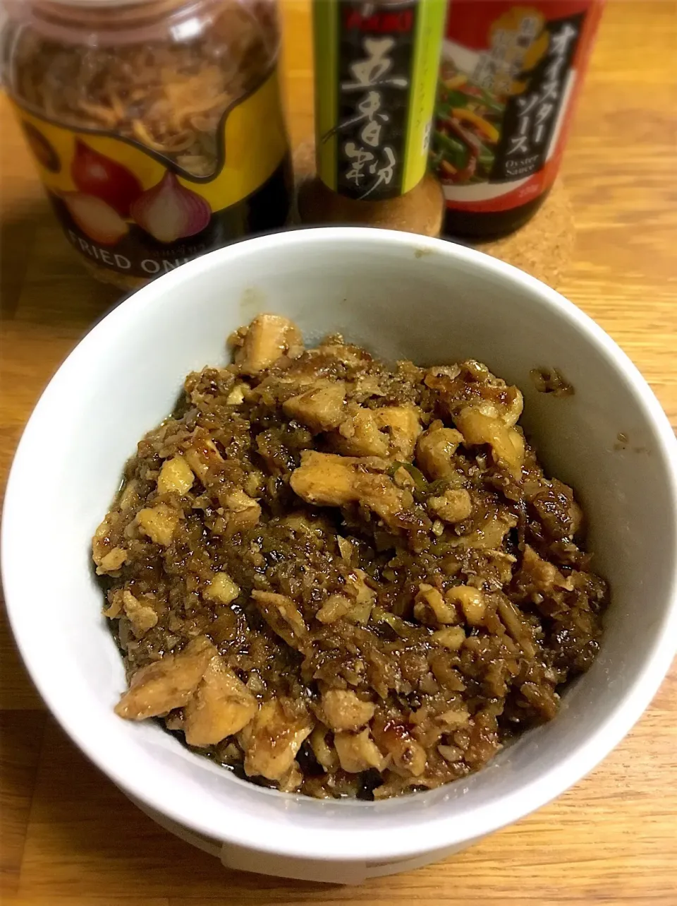 Snapdishの料理写真:魯肉飯 鶏胸肉バージョン
 #ついでに #あるもので #ルーローハン|morimi32さん