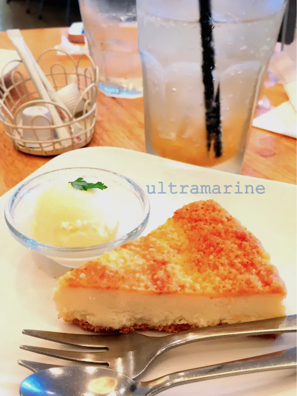 ＊チーズケーキと柚子ソーダ♪＊|ultramarineさん