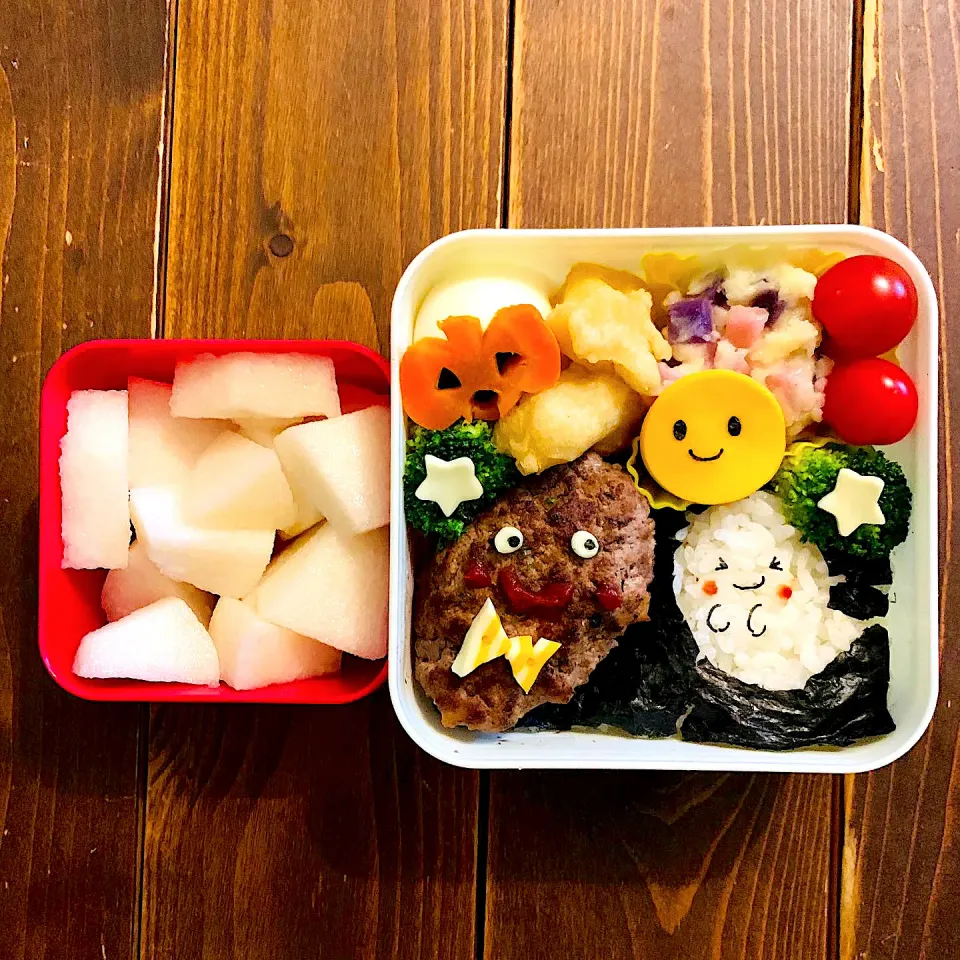 ハロウィンハンバーグ弁当👻|ともさん