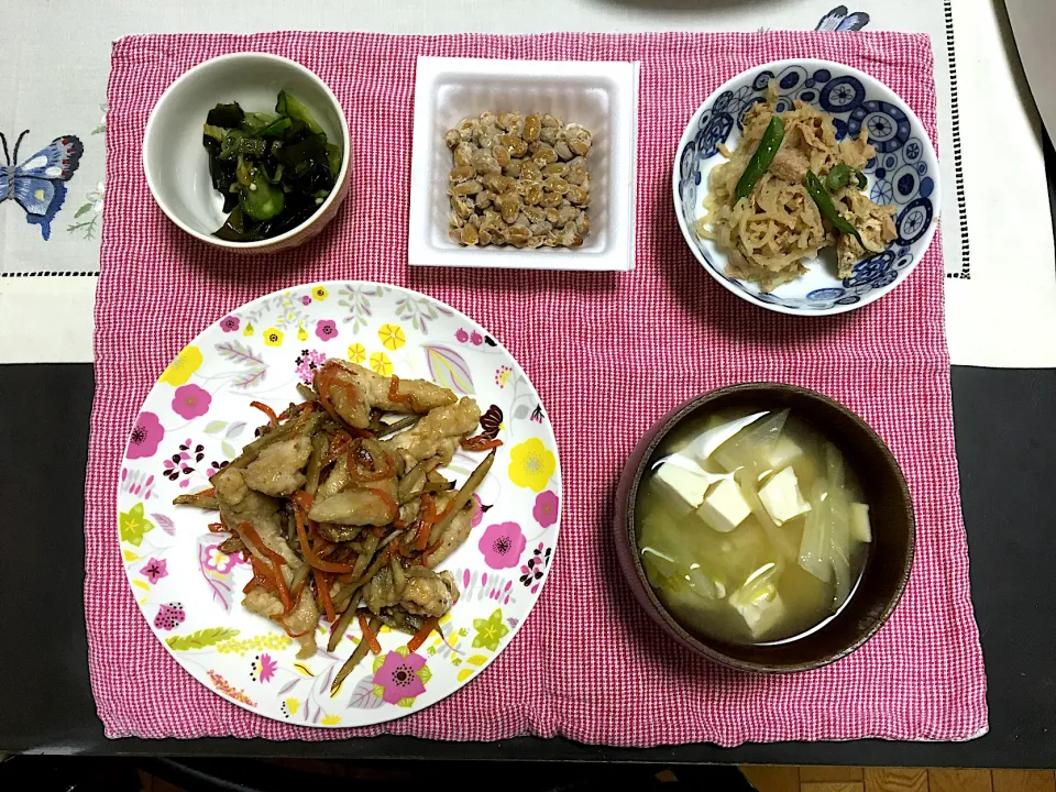 鶏肉入り味噌金平のご飯|みよさん