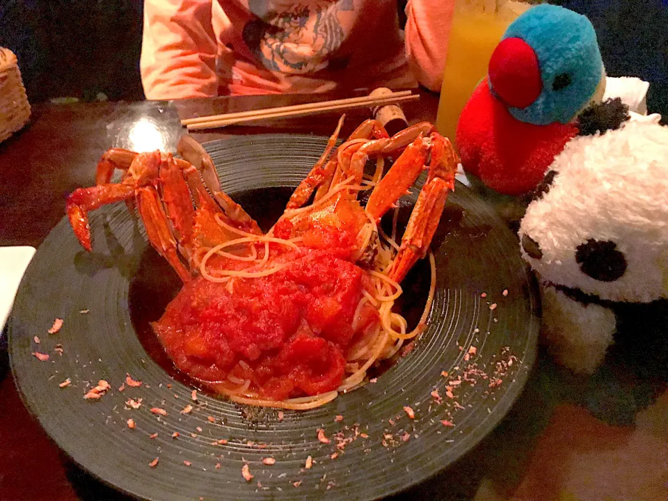 Snapdishの料理写真:渡り蟹のパスタ(トマトソース)|juneさん