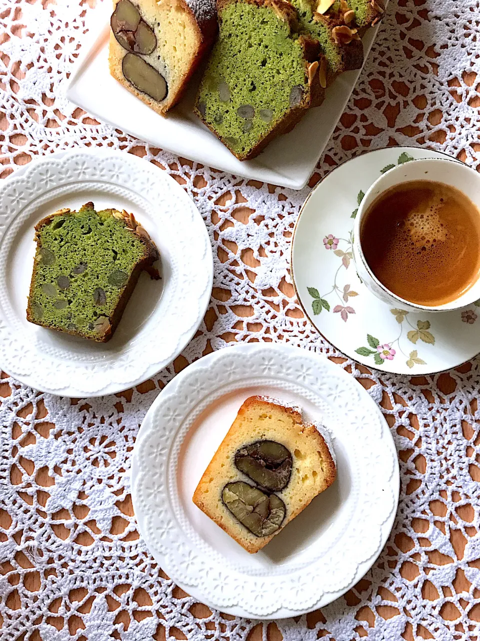 とんちんの料理 しつとり栗のパウンドケーキと甘納豆の抹茶パウンドケーキ|とんちんさん