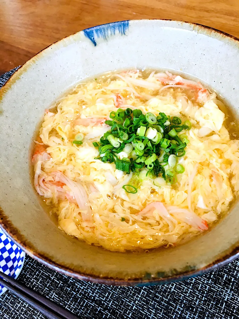 Snapdishの料理写真:今日のお家で一人ランチは                           熱々かに玉あんかけうどん✨|ミッチ☆ママさん