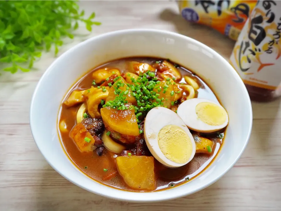 Snapdishの料理写真:おでんからカレーに変身！カレーうどん|けいたんさん