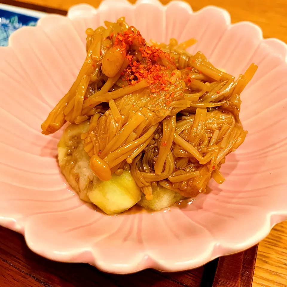 茹で茄子のなめ茸のっけ🍄手作りなめ茸|いちごさん