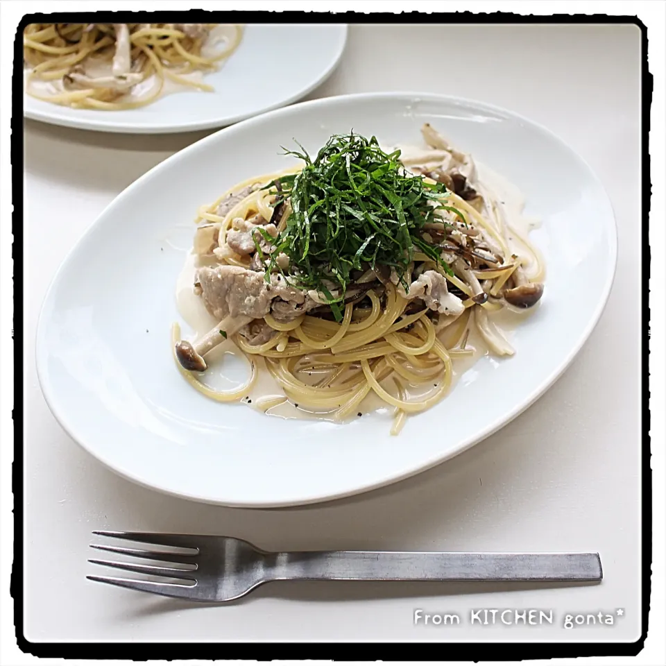 塩昆布が決めて‼︎和風クリームパスタ🍝﻿|gonta*さん