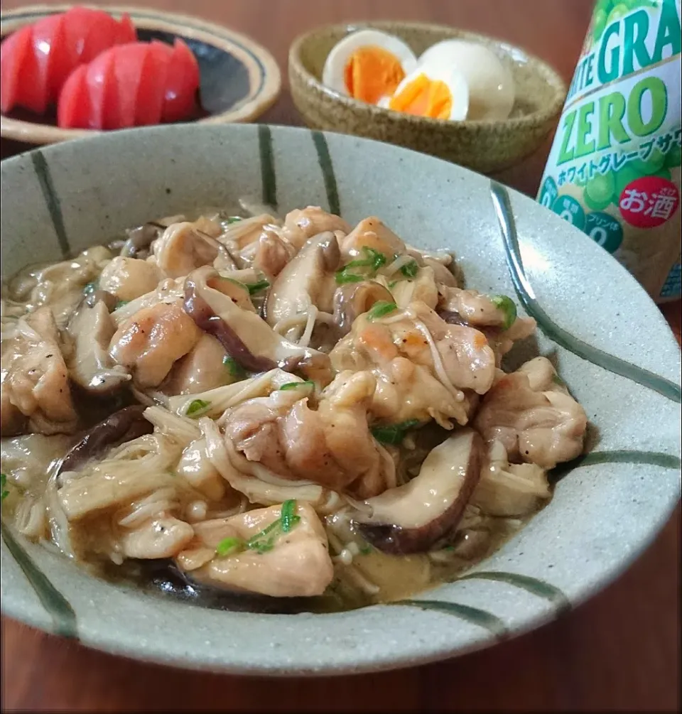 鶏ときのこの生姜とろみ煮|まりおさん