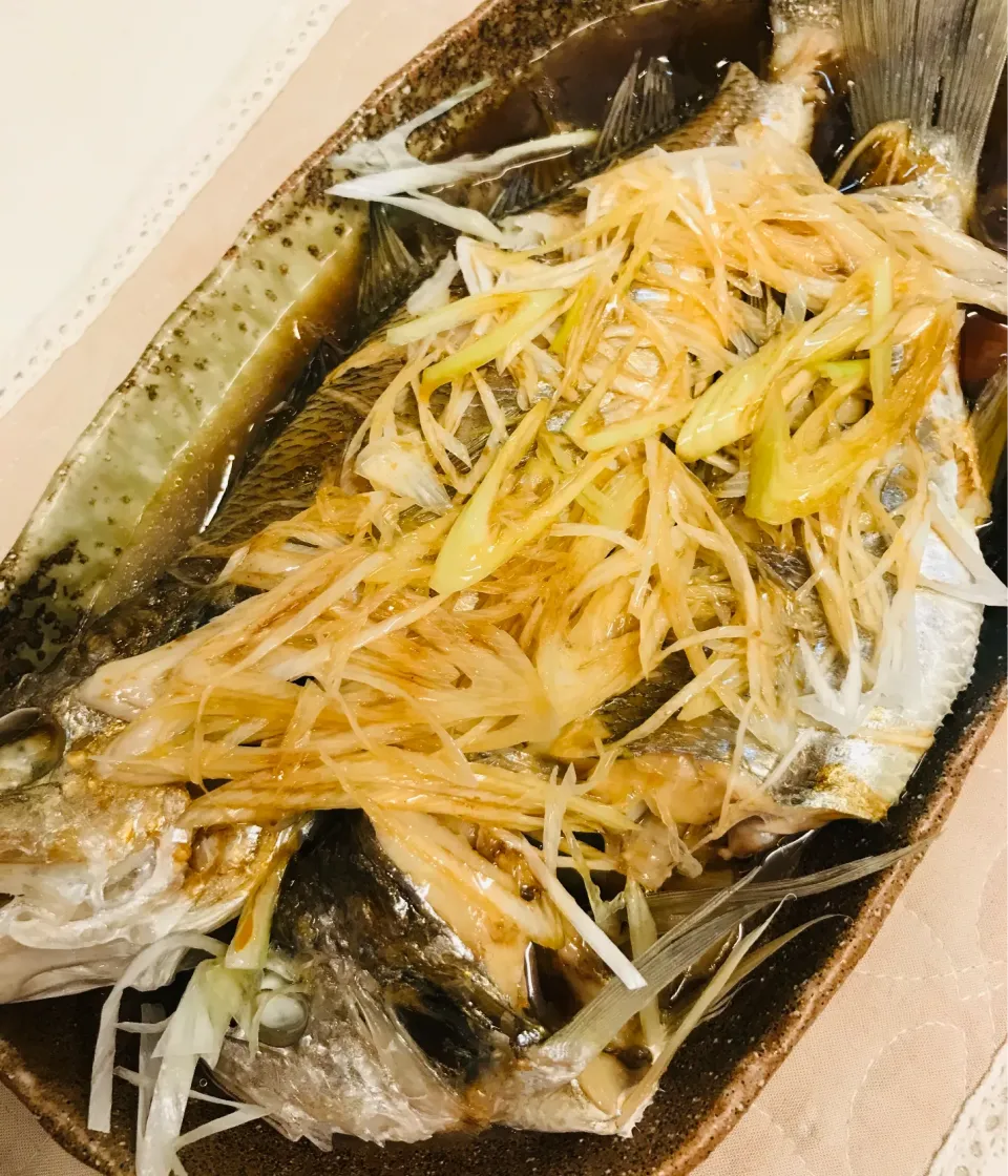 Snapdishの料理写真:イシモチの中華蒸し|だまさん