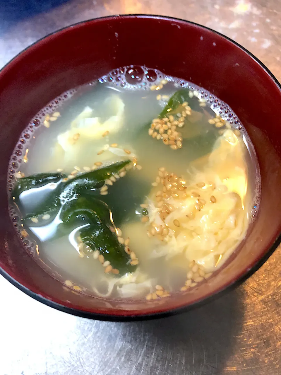 手羽先の残りでとった卵スープ|洋介さん