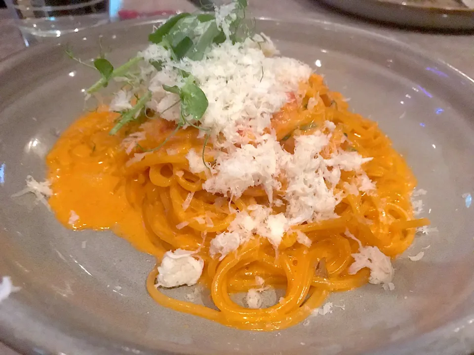 Crab meat and sea urchin spaghetti|Sky Blueさん