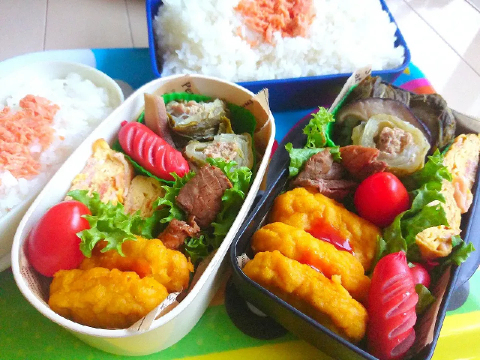 Snapdishの料理写真:娘と息子のお弁当🎵 2019.11.2|mayumiさん