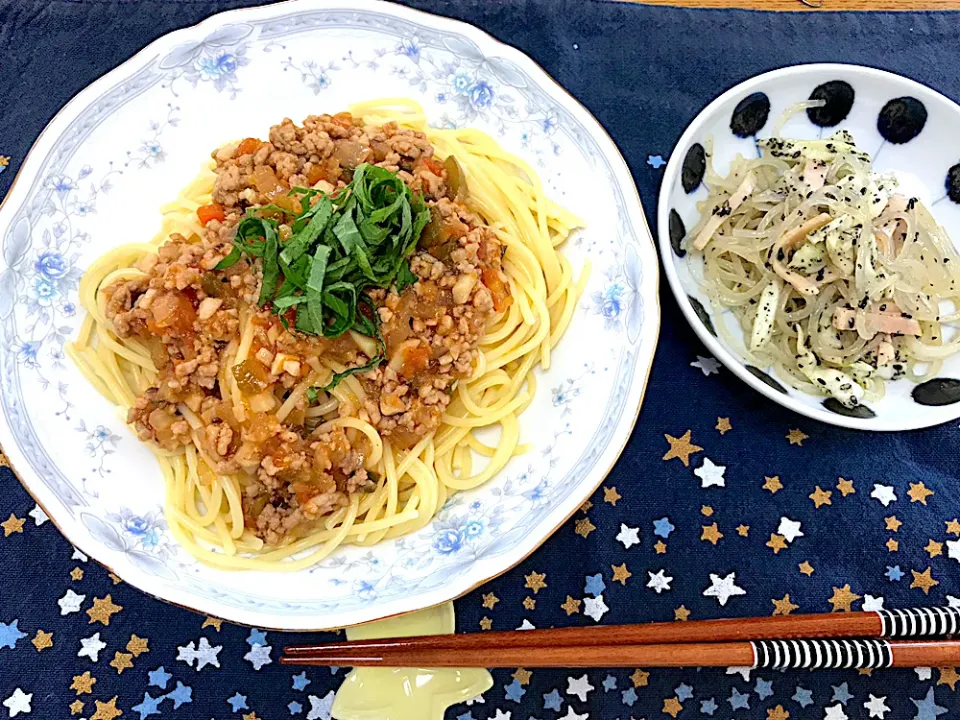 Snapdishの料理写真:えいぽんの料理 手作りミートスパ🍝|えいぽんさん