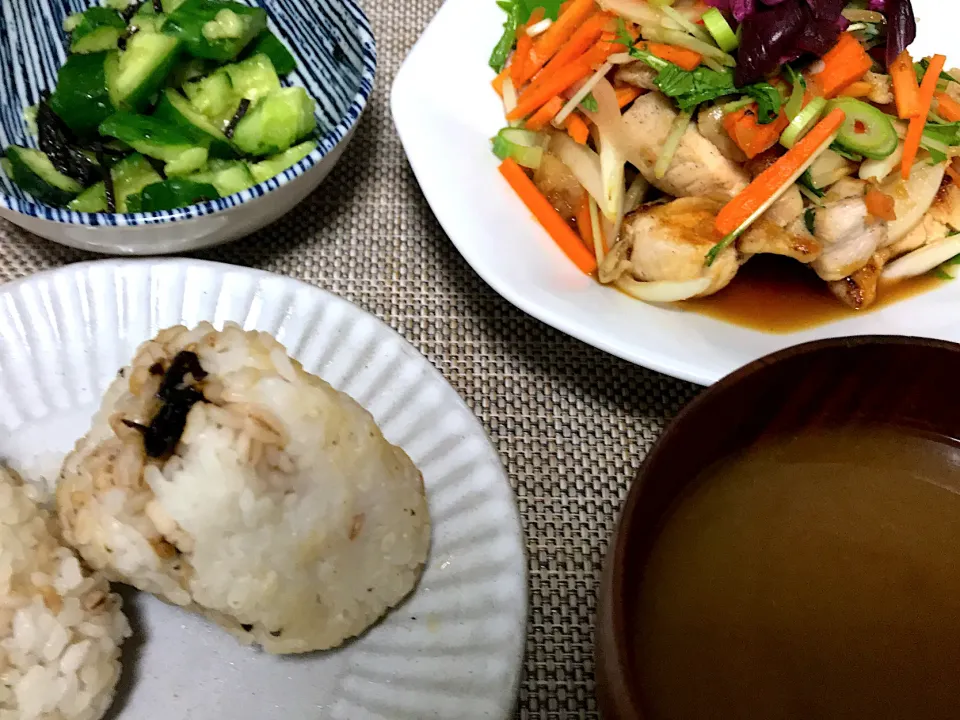 鶏モモ肉のグリルのおろし和え定食|Tak@さん