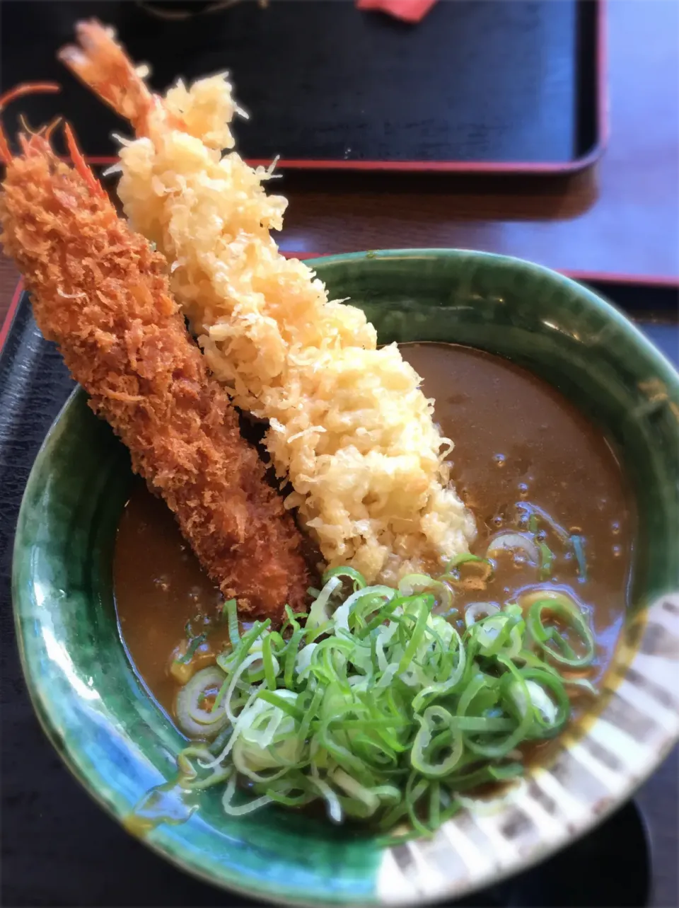 2019.11.2のお昼ご飯　エビ天&エビフライ　カレーうどん|かおたまさん