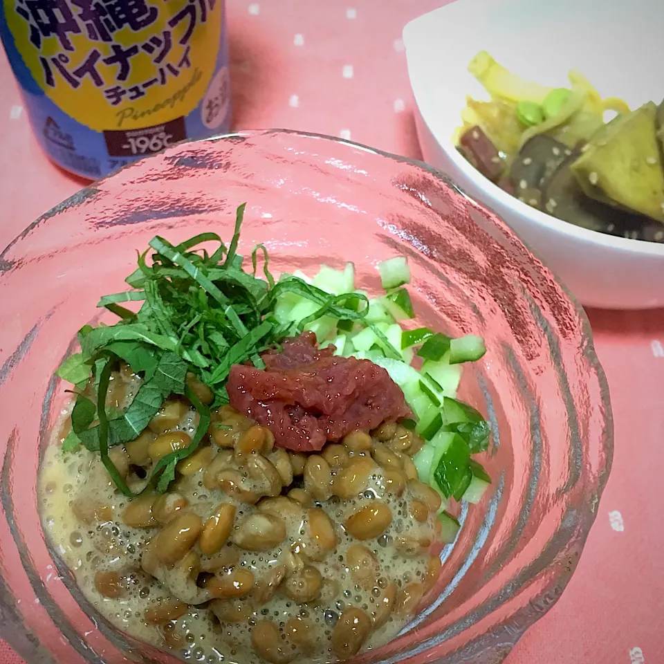 納豆梅しそきゅうり🥒おつまみ🍻|ななさん