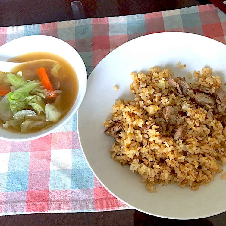 チャーハン、野菜春雨スープ|純さん