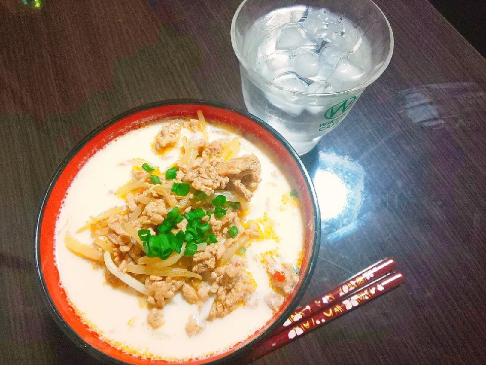 Snapdishの料理写真:坦々ごま豆乳うどん|サトリさん