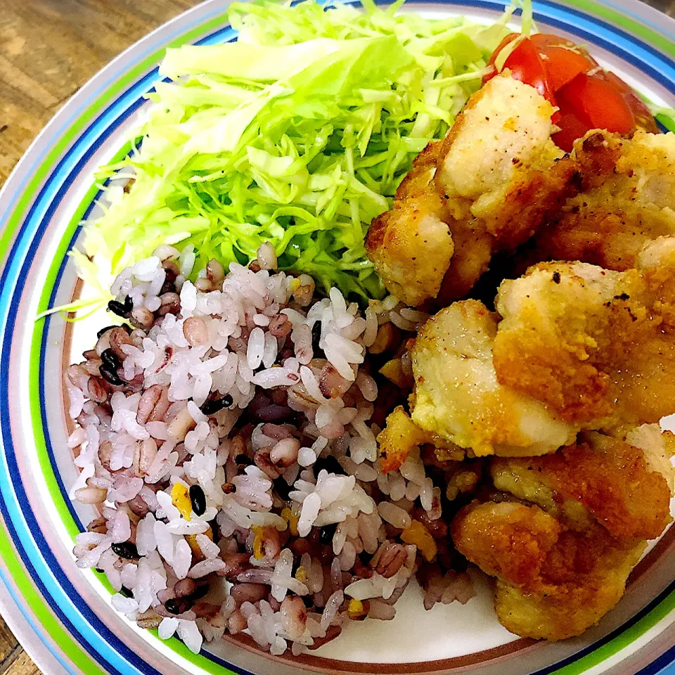 おからパウダーで焼き唐揚げプレート|アッツさん