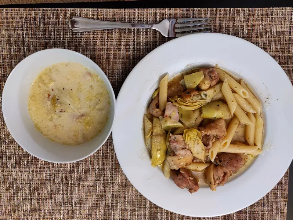 Chicken Atichoke Pasta and Creamy Cabbage Soup|Ankoさん