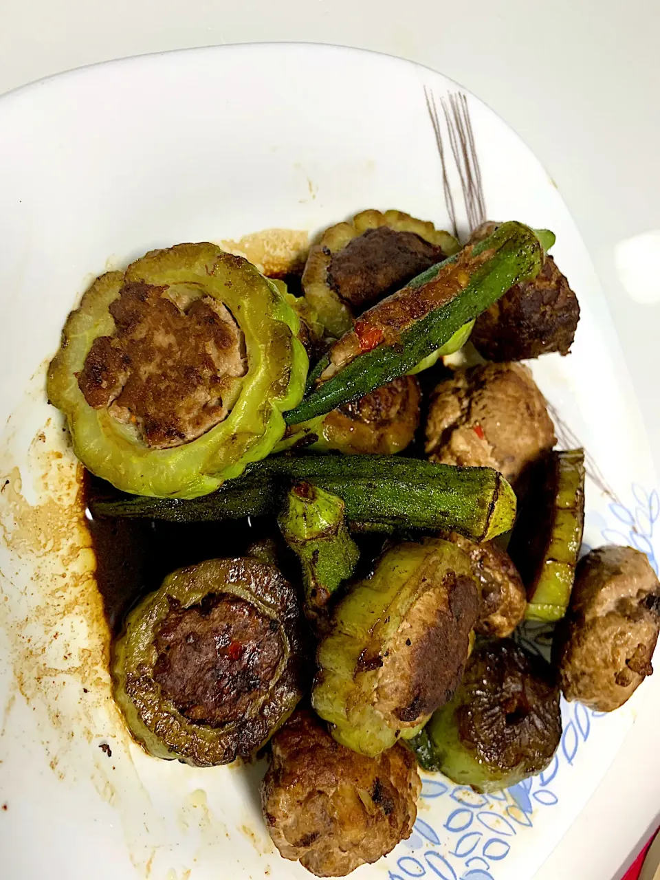 Veggies stuffed with minced fish|Ong Sor Fernさん