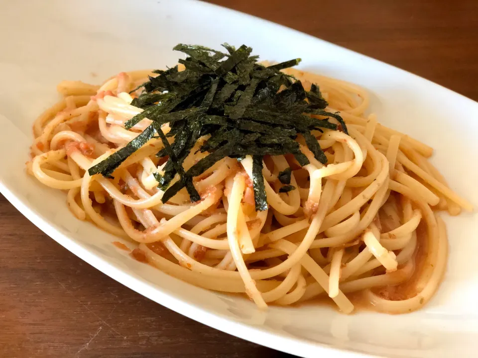 柚子胡椒香る和風明太子スパゲティ　　　Mentaiko spaghetti|マユマユさん