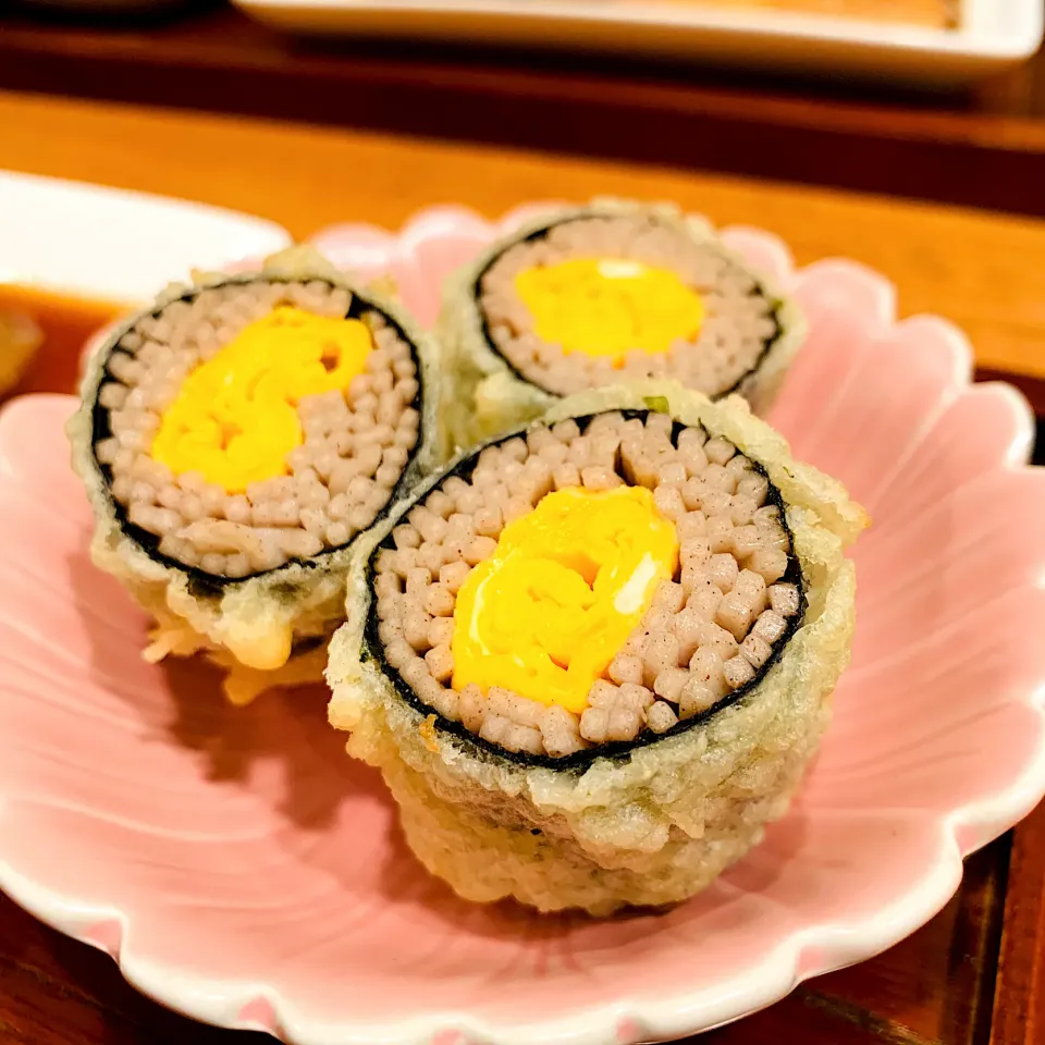 蕎麦の海苔巻き天ぷら|いちごさん