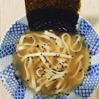 Snapdishの料理写真:Udon in chicken shiromiso broth|gherardo flendaさん