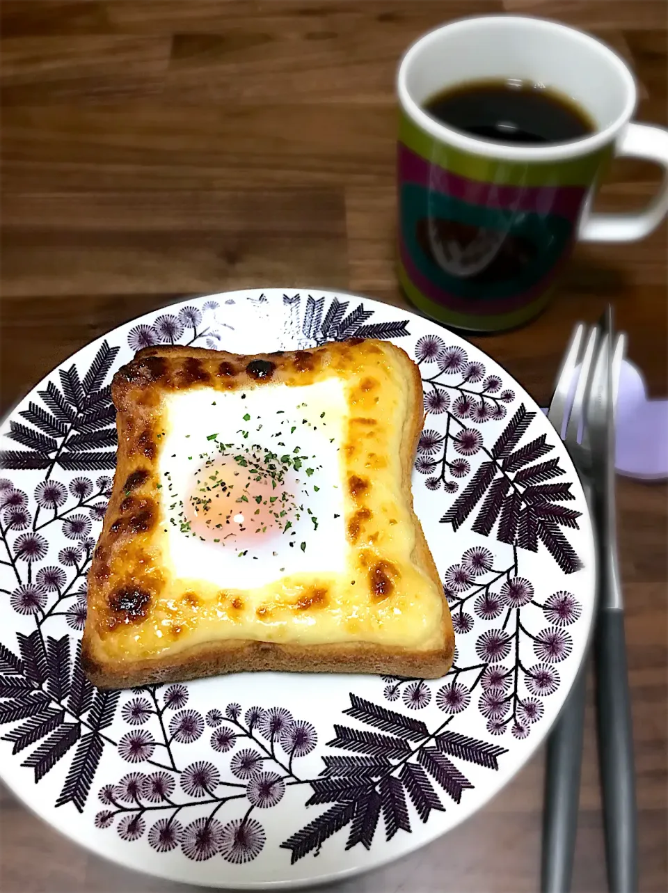 焦がしマヨ玉トースト🍽☕️|ナナさん