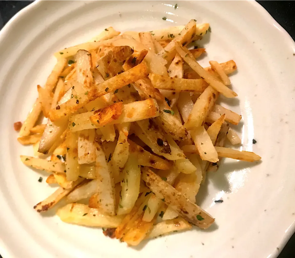 じゃがいも🥔と山芋の揚げないポテト🍟|みうのすけさん