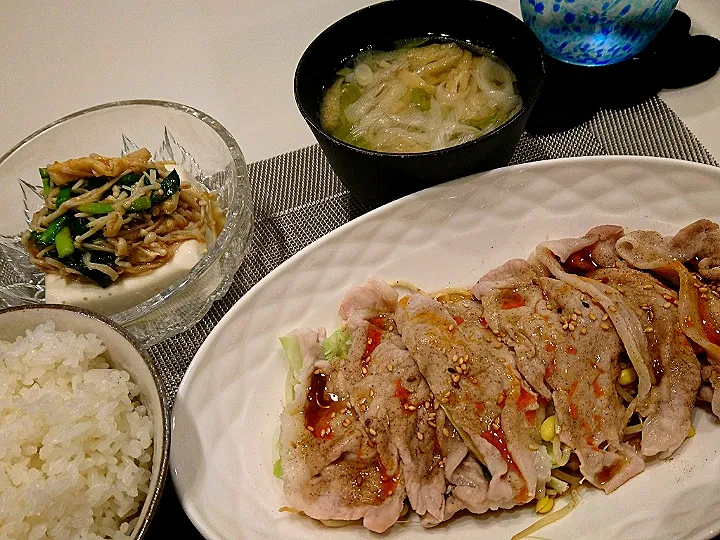 Snapdishの料理写真:旦那さんのおそーい晩ごはん|ねこさんさん