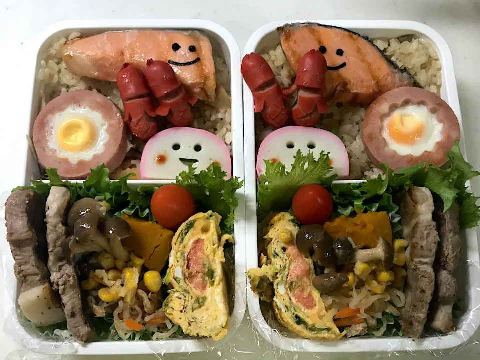 2019年11月7日　ムスコ＆オレ弁当♪なんだかごちゃごちゃ💦|クッキングおやぢさん