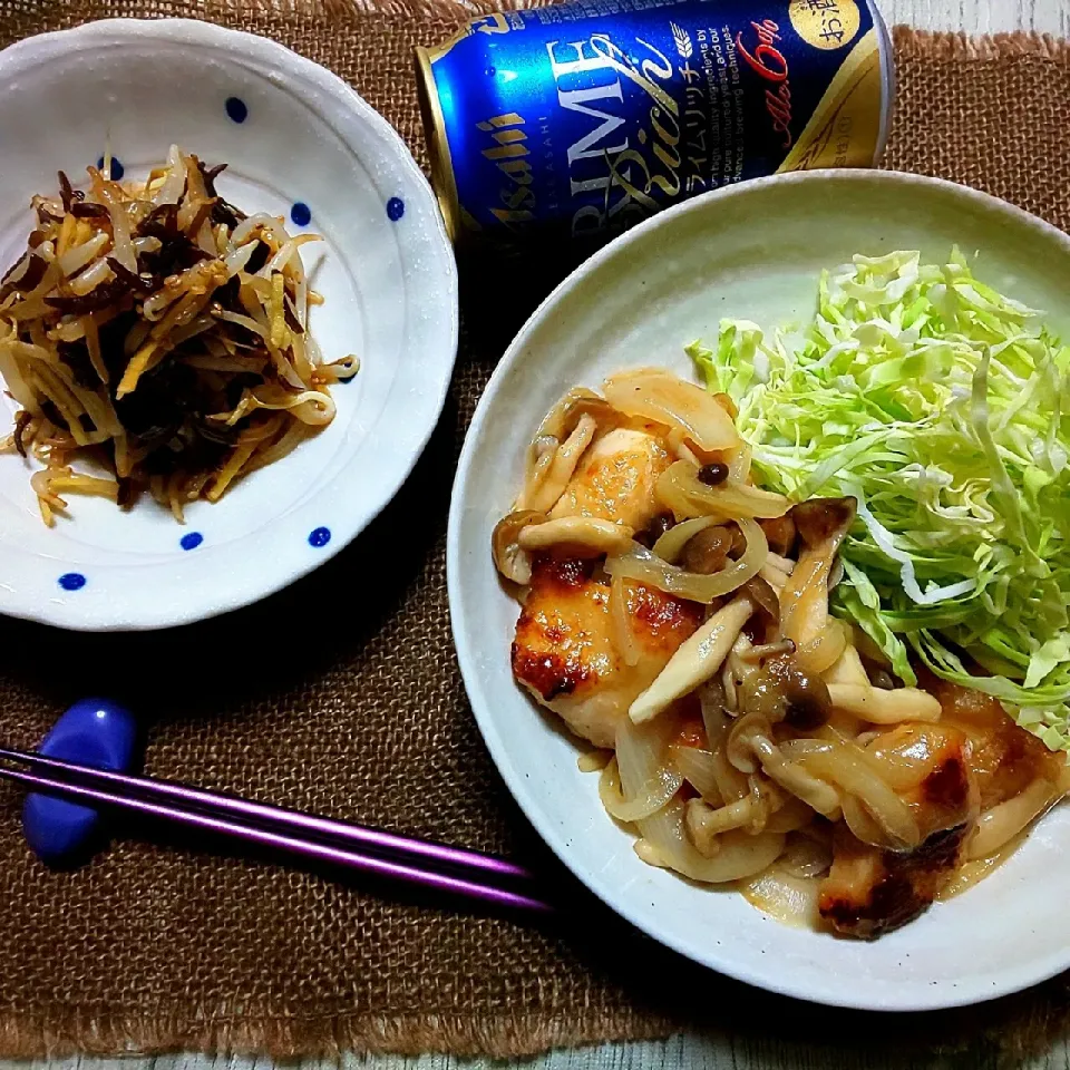 鶏むね肉ときのこの生姜炒め|真希さん