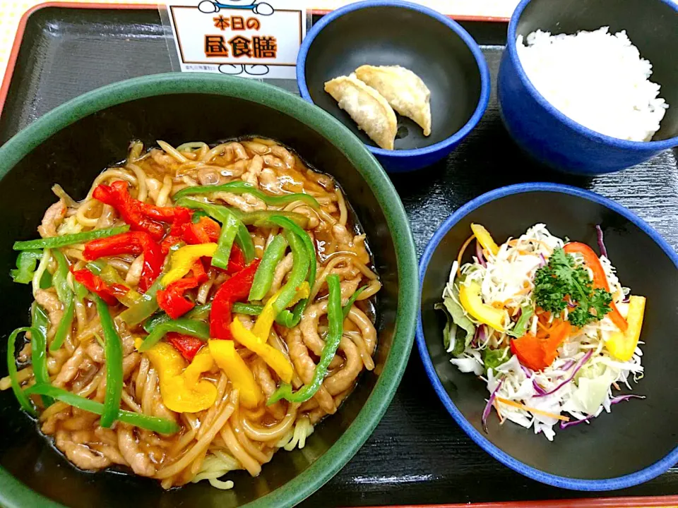 Snapdishの料理写真:豚肉細切りあんかけラーメン・麦ごはんセット|nyama1さん