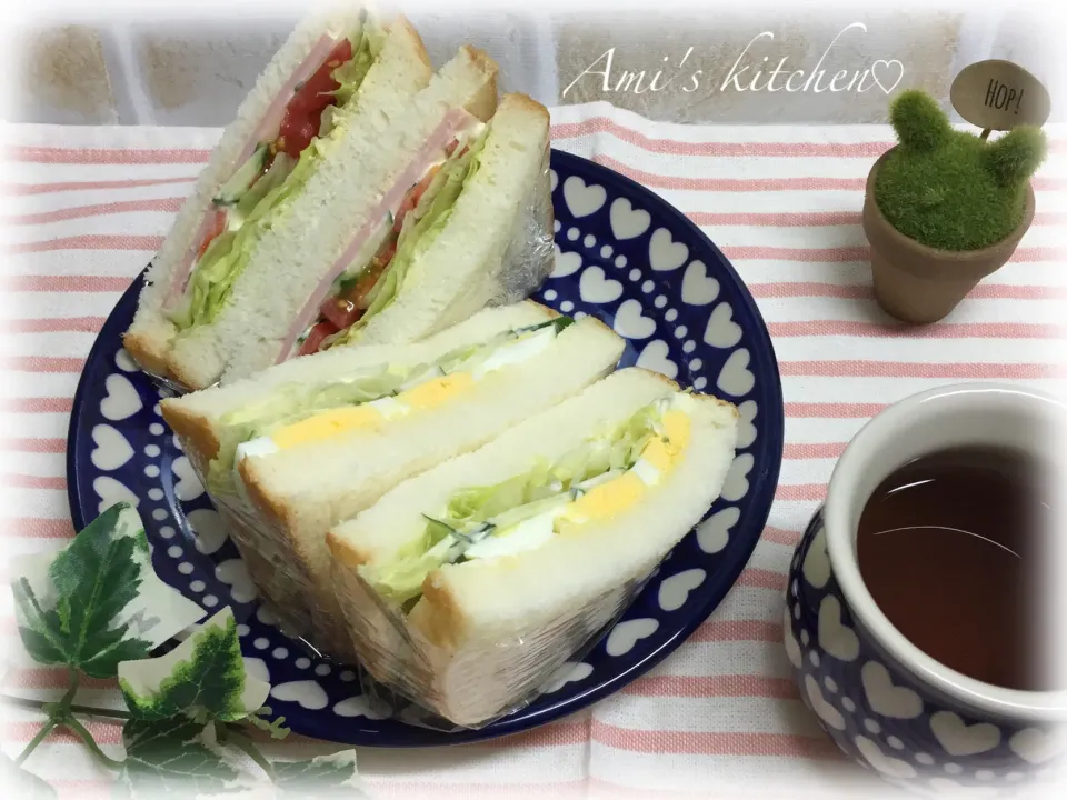 Snapdishの料理写真:元気モリモリ🍀バタートップ😊🍞サンドイッチ🥪|あみさん