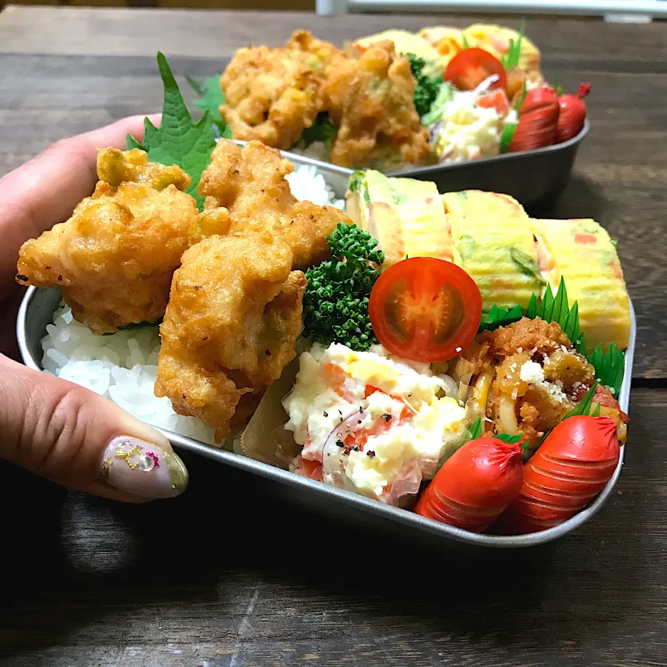 鶏と4種の野菜のふんわり揚げお弁当|mihooobuuさん