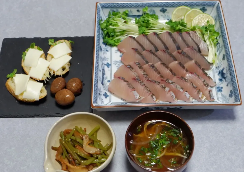 鰆のタタキの晩ご飯|Orie Uekiさん