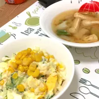 ポテトサラダとお味噌汁|れれれさん