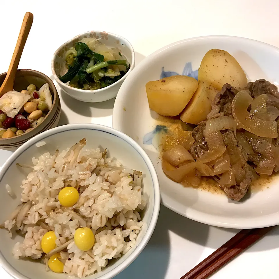 銀杏ご飯の晩ごはん|りこでりこさん