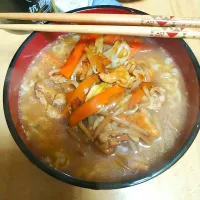 Snapdishの料理写真:トロミ野菜炒めのラーメン🍜|理絵さん