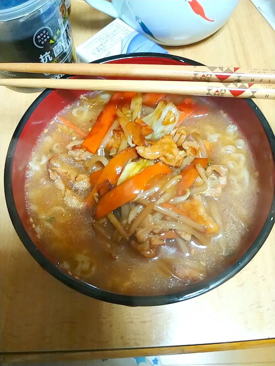 トロミ野菜炒めのラーメン🍜|理絵さん