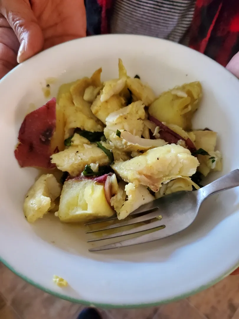 Snapdishの料理写真:Poached Fillet of Sole with Cilantro and Sweet potatoes|Frank Ortizさん