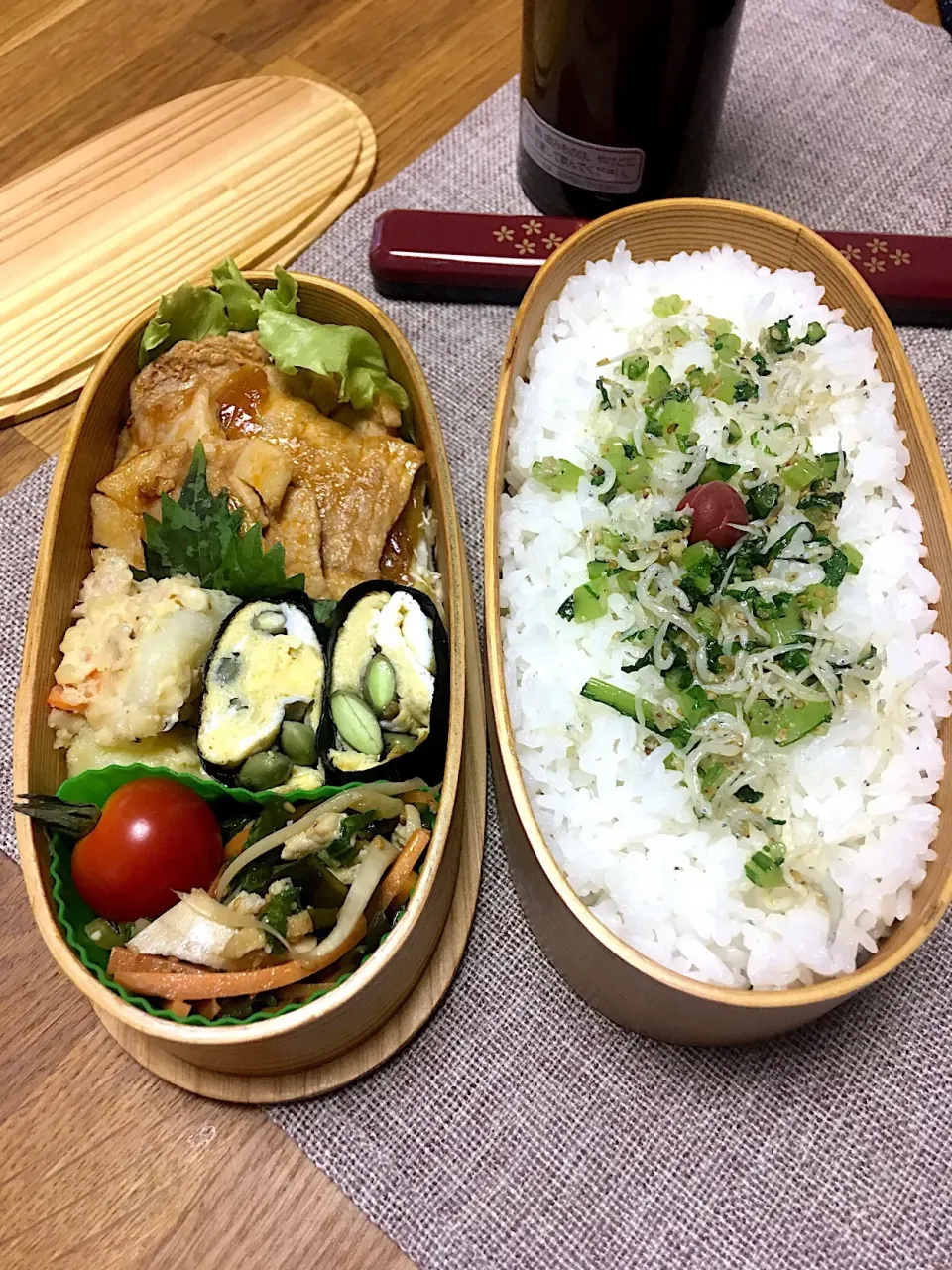 Snapdishの料理写真:夜鳴き弁当＋翌朝ごはん
 #詰めるだけ  #お弁当記録|morimi32さん