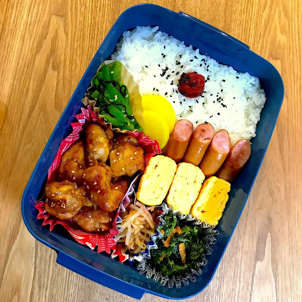 Snapdishの料理写真:たれぽんチキンで旦那弁当🍱|ちぃさん