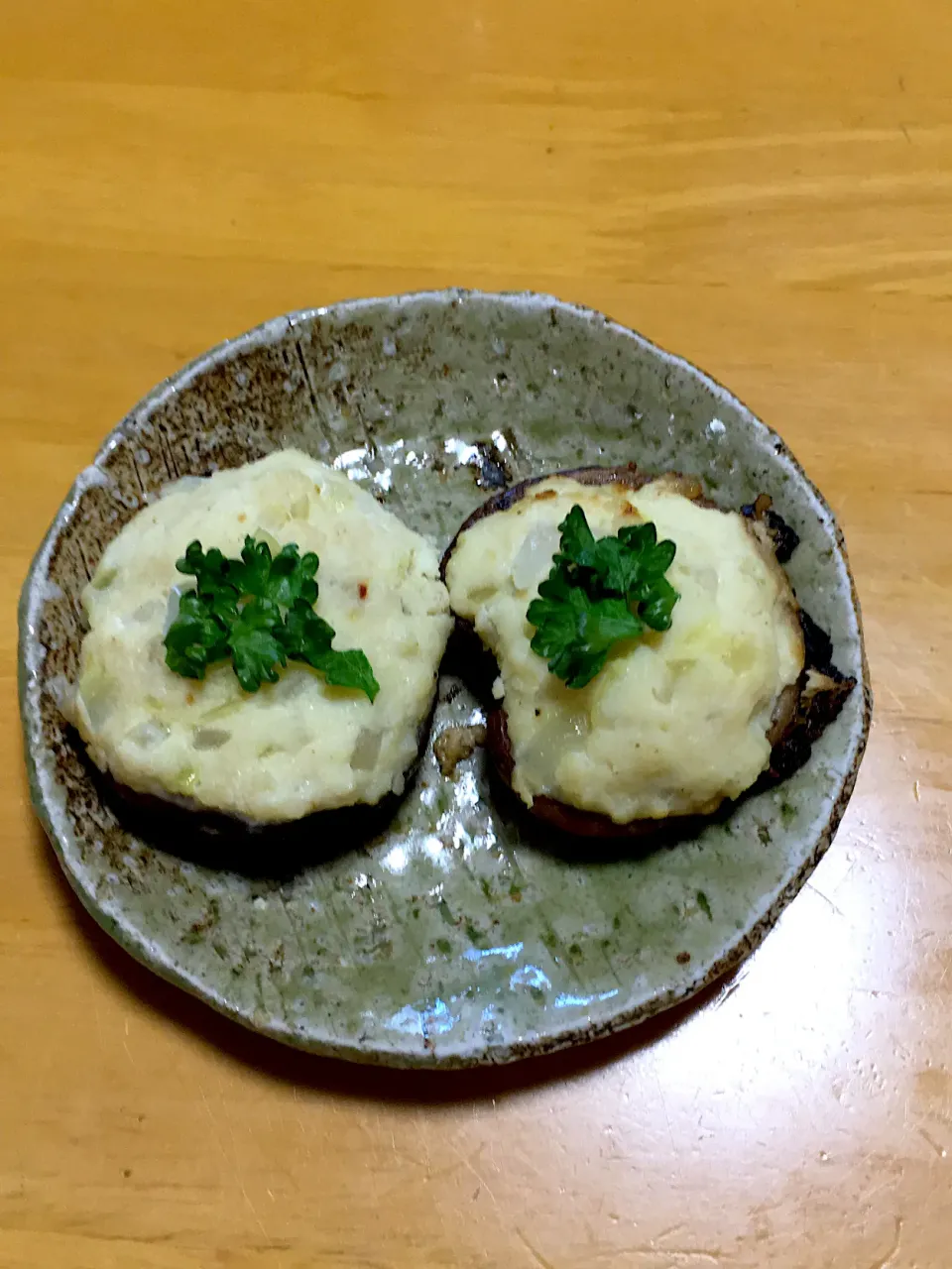 しいたけのお魚ミンチ詰焼き|りゅうママさん